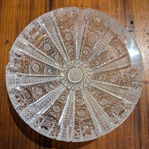 Vintage Bohemia Czechoslovakia Hand Cut Elegant Lead Crystal Ashtray